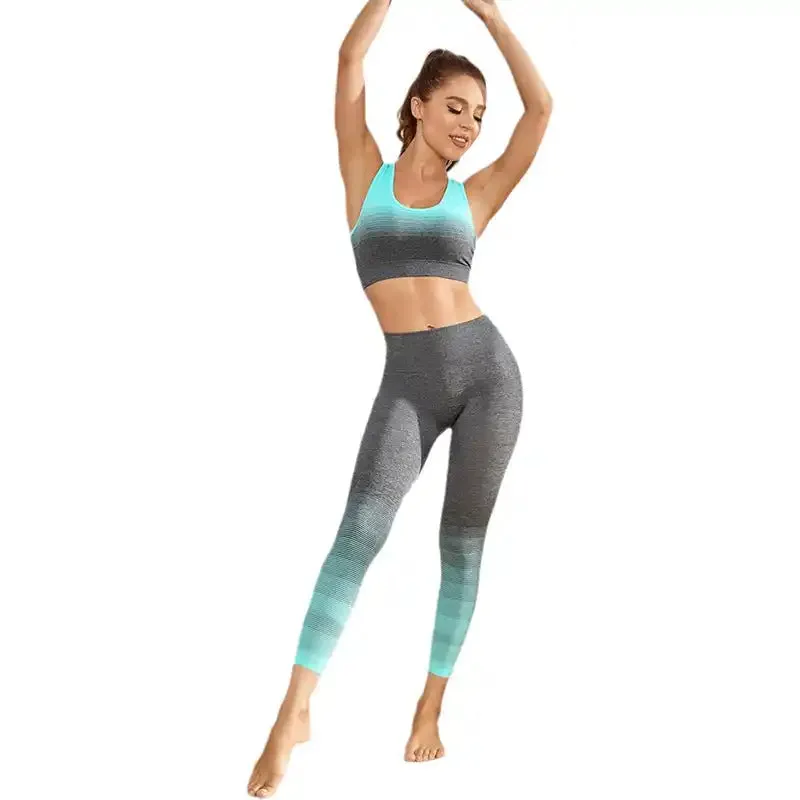 Women’s Seamless Breathable Moisture Wicking Bra Yoga Set