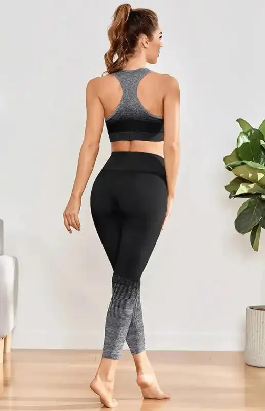 Women’s Seamless Breathable Moisture Wicking Bra Yoga Set