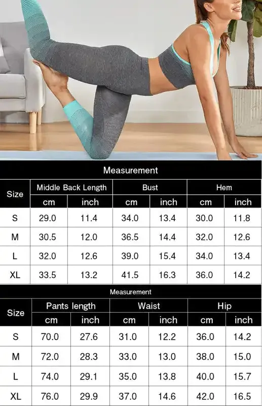 Women’s Seamless Breathable Moisture Wicking Bra Yoga Set