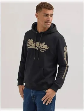 Wrangler Men's Logo Arm Hit Pullover Hoodie:Jet Black